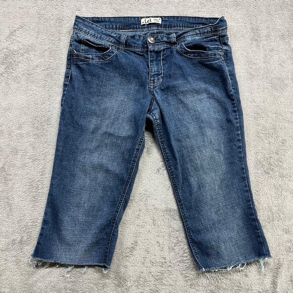 Lei Jeans Junior 13 Jort Blue Embroidered Back Pocket Denim‎ - Picture 1 of 7